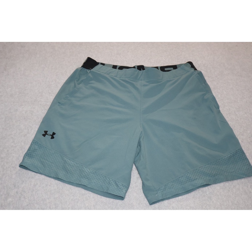 Under Armour Shorts Mens XL Greenish Blue HeatGear Fitted Athletic Gym **